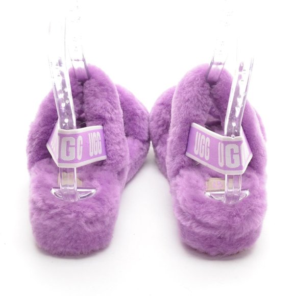 New UGG Oh Yeah Lilac Fluffy Sheepskin Slingback Sandals size 8 - Picture 5 of 8